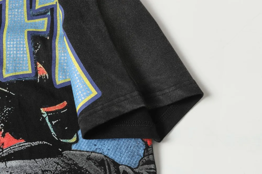 Real Picture VALLEY T-shirt Men Fashion High Street Retro Print Original Label Loose Casual  Cotton Vale Short Sleeve Top Tees