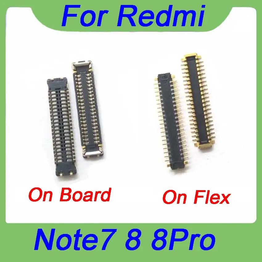 2Pcs  For Xiaomi Redmi note8 note8 Pro Screen Plug Flex 40pin  LCD Display FPC Connector On Boar