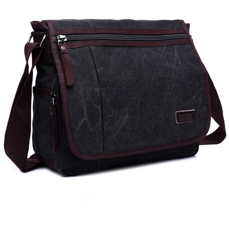 

Nesitu High Quality Vinage Blue Black Coffee Khaki A4 Duralbe Thick Canvas Laptop Women Men Shoulder Messenger Bag M8573