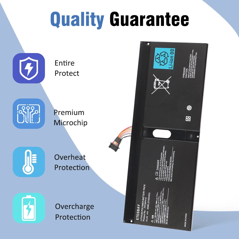 FPCBP412 FPB0305S Replacment Laptop Battery For Fujitsu Lifebook U904 Series 14.4V 45Wh