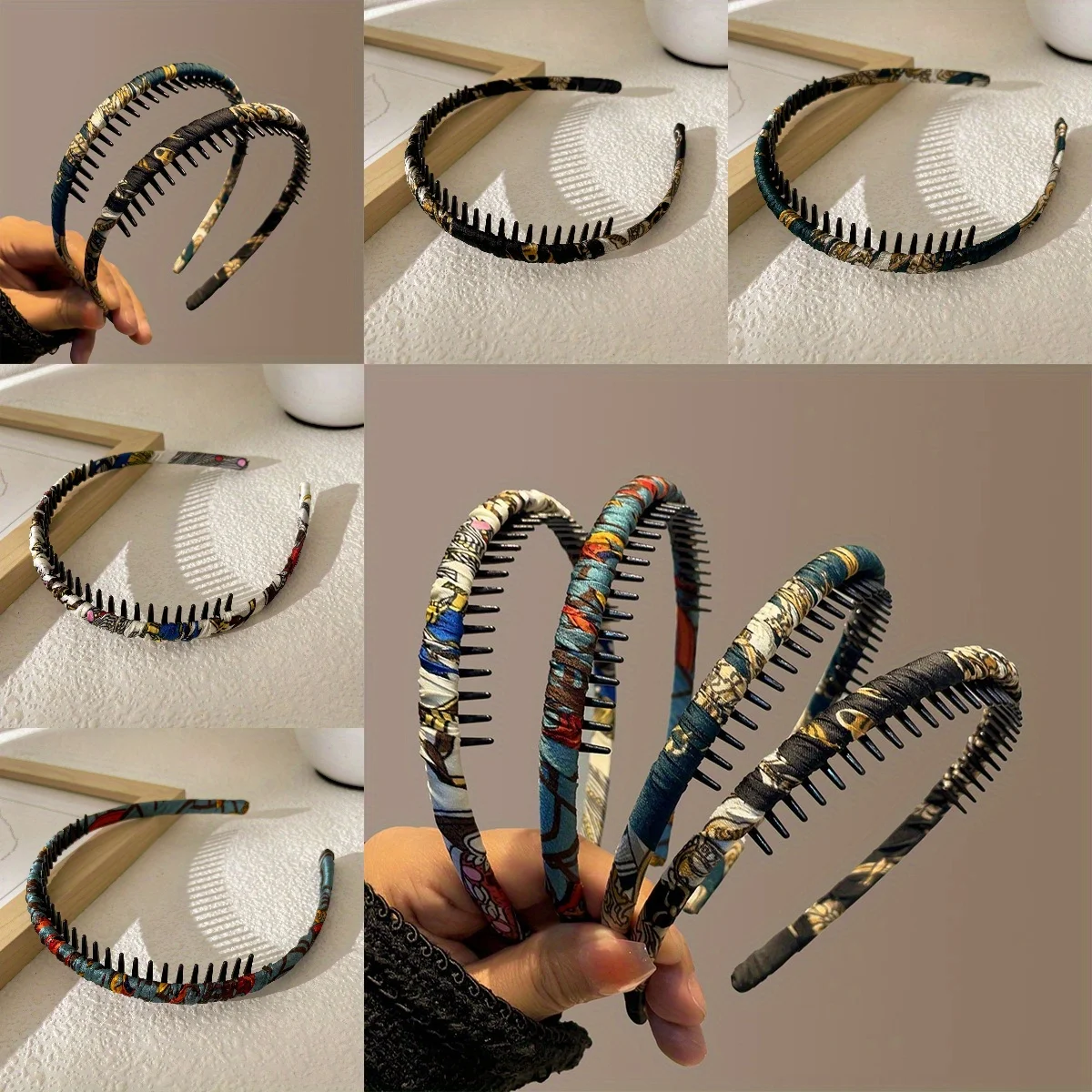 

High Cranial Top Headband Toothed Non-Slip Design Retro Elegant Hair Accessories Versatile Hairband for Women Girls