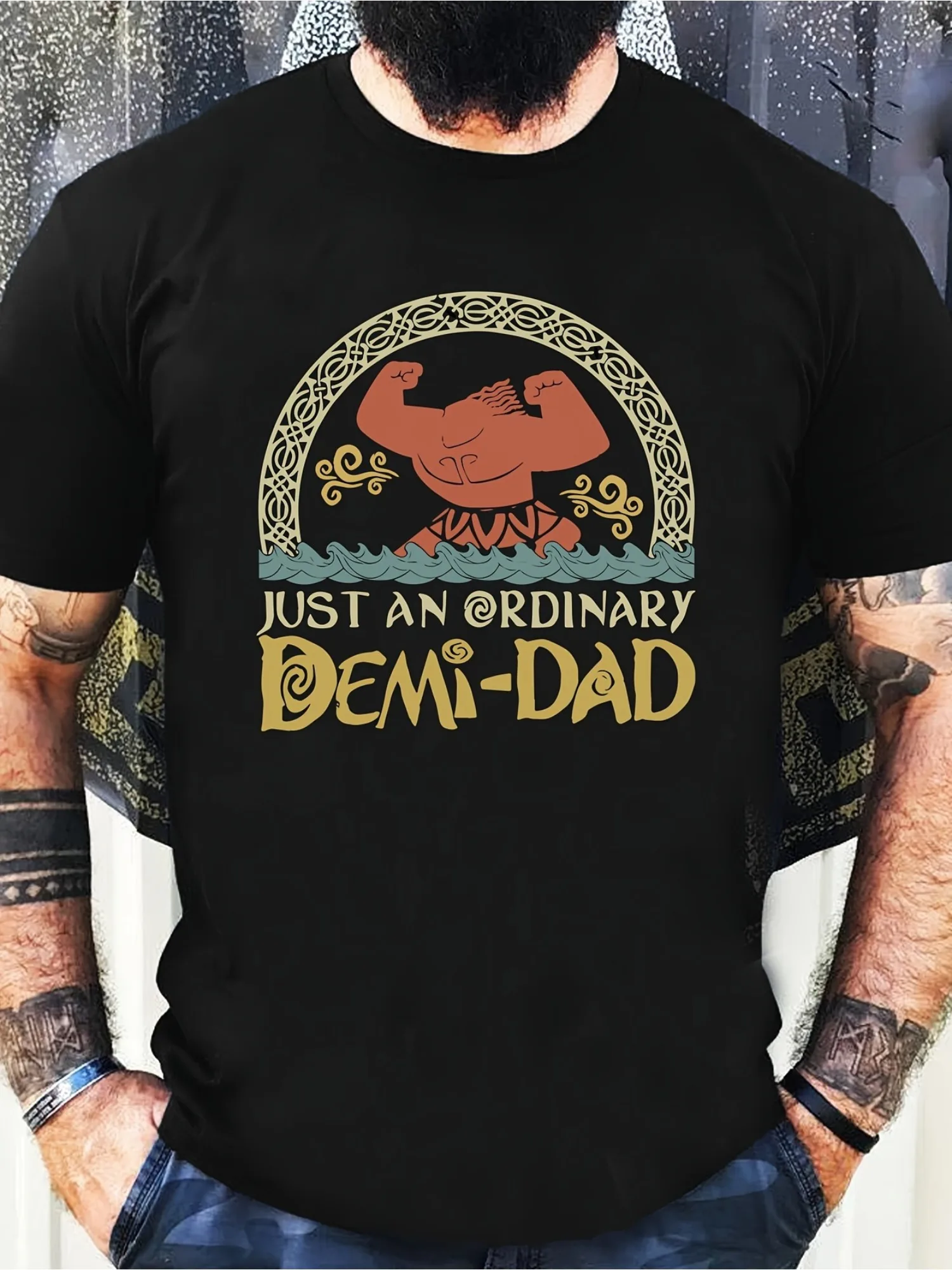 

Семейные собрания | Футболка Just An Ordinary Demi Dad, 100% хлопок, с круглым вырезом и коротким рукавом, летняя повседневная мужская футболка, уличная одежда