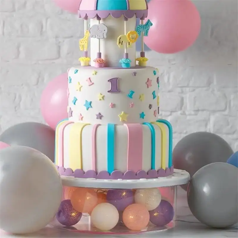 Tabellone per torta rotondo in acrilico trasparente bordo per torta raschietto più liscio vassoio per torta decorazione rotonda fai da te strumento per torta Base per torta