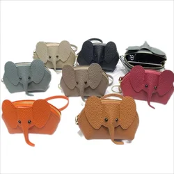 URBAN MASTER Women Short Wallets Genuine Cow Leather Fashion Cute Elephant Shape Wallet Zipper Coin MiNi Purse Billetera