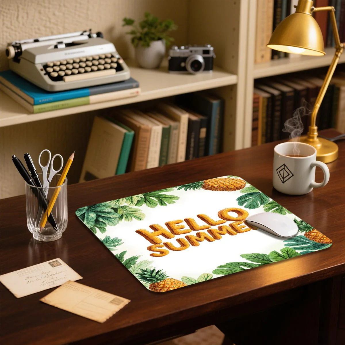 Alfombrilla de ratón de goma de PVC Tropical, diseño de piña de Hello Summer para juegos de oficina, decoración del hogar, regalo para amigos, 1 Uds.