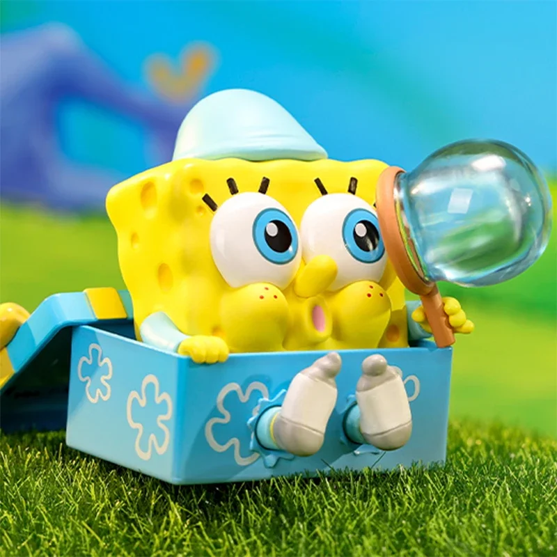 POP MART SpongeBob Pajama Party Series Blind Box Mystery Box Kawaii Ornaments Figurines Home Decor Desktop Model Doll Gilrs Gift