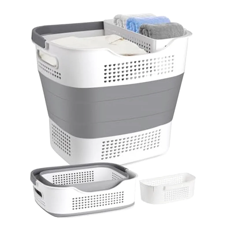 

【NEW】1Set Collapsible Laundry Basket Foldable Laundry Basket PP With Handles -Up Storage Container/Hamper For Laundry