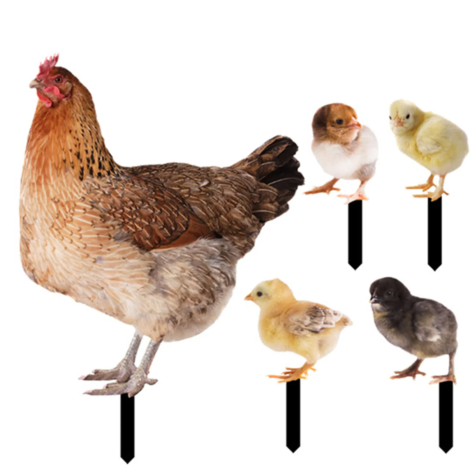 1 ensemble de décoration de jardin extérieur en forme de poule simulée en acrylique, piquet pour pelouse, ornement de cour, art décoratif