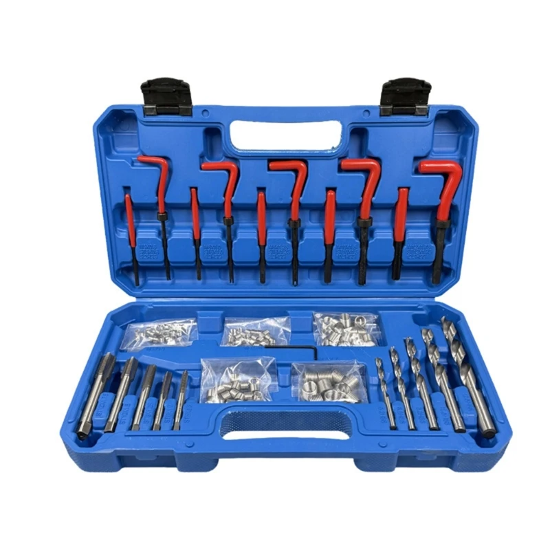 Thread Repair 131 Piece Internal Thread Repair with Drill, Tap, Steel Inserts & Carry Case for Auto & Garage X37F
