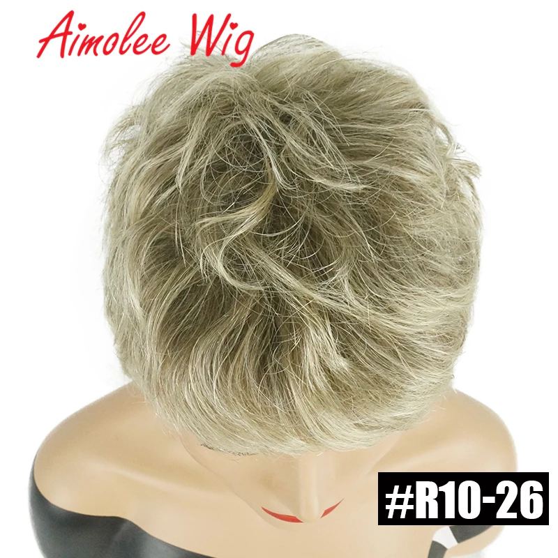 رقيق شعر مستعار قصير رمادي رمادي أسود أومبير يسلط الضوء على مزيج الشعر البشري شعر مستعار مع الانفجارات للنساء الاصطناعية العمل اليومي شعر مستعار للحفلات #3