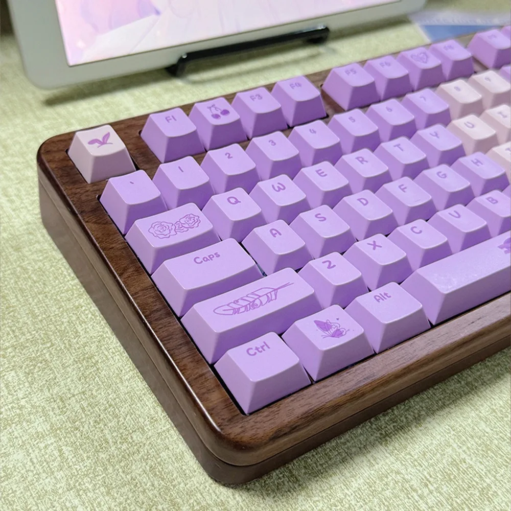 Small Full Set, Cherry, Bunny, Keycap PBT for Mx Cherry Gateron Switch Mechanical Keyboard Kit