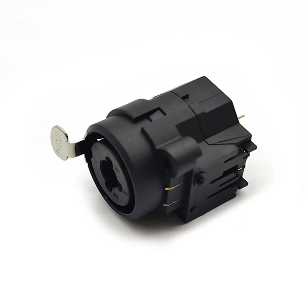 Heavy-Duty XLR Female Chassis Connector with Secure Push-Lock Switch, 3-Pin Straight Jack for Professional Audio & DJ Equipment