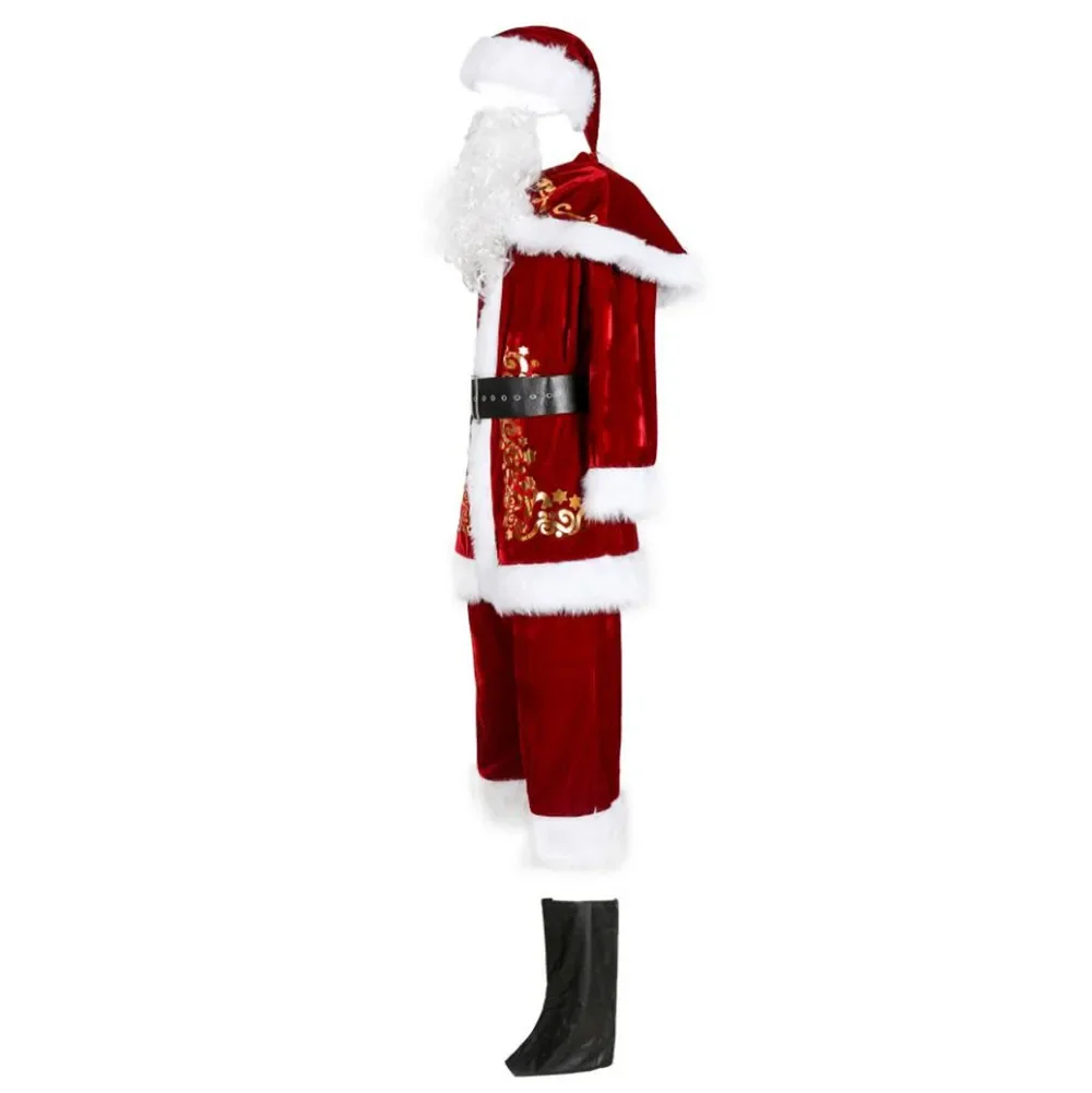 Costume de Cosplay Père Noël pour Homme Adulte, Robe de Barrage de Noël, Tenue de Nouvel An