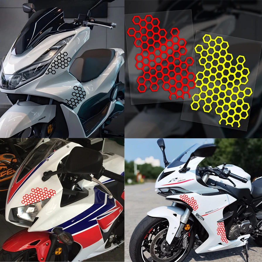 Decorative Stickers Honeycomb Motorcycle Car Decals Decorative Sticker Style Personalized Creative  Waterproof and sun proof  Bo