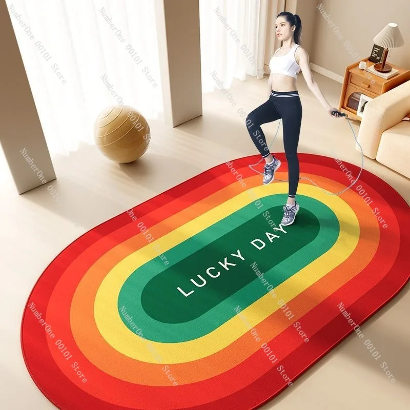 Thickened Jump Rope Mat Home Workout Fitness Weight Loss Floor Pad Sound Insulation Shock Absorbing Non Slip Yoga Mat Household view 5