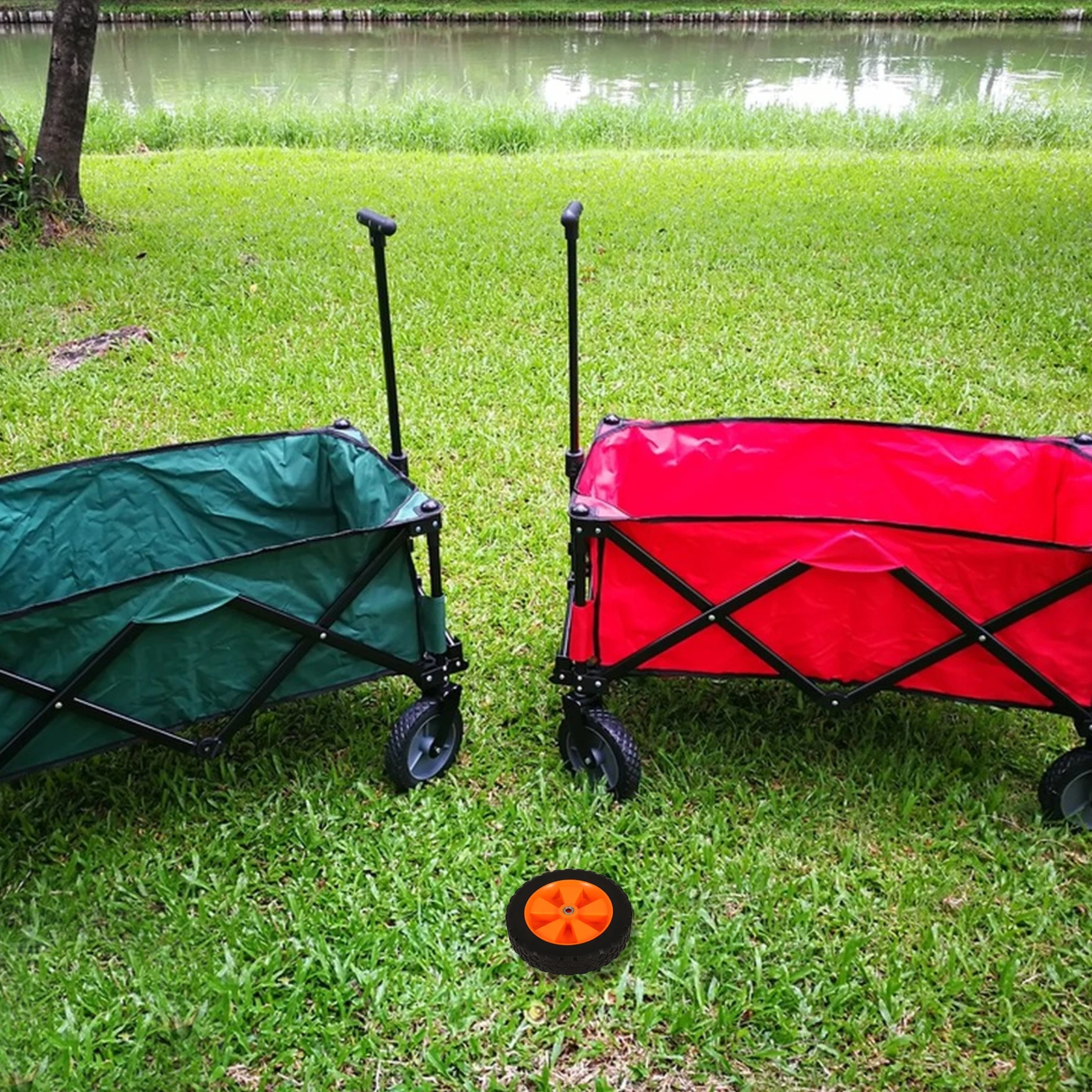 1pc Universal Rubber Replacement Durable Lawn Mower Kit Solid Cart For Garden Machine Mower Wheel Assembly Outdoor Wheel Set