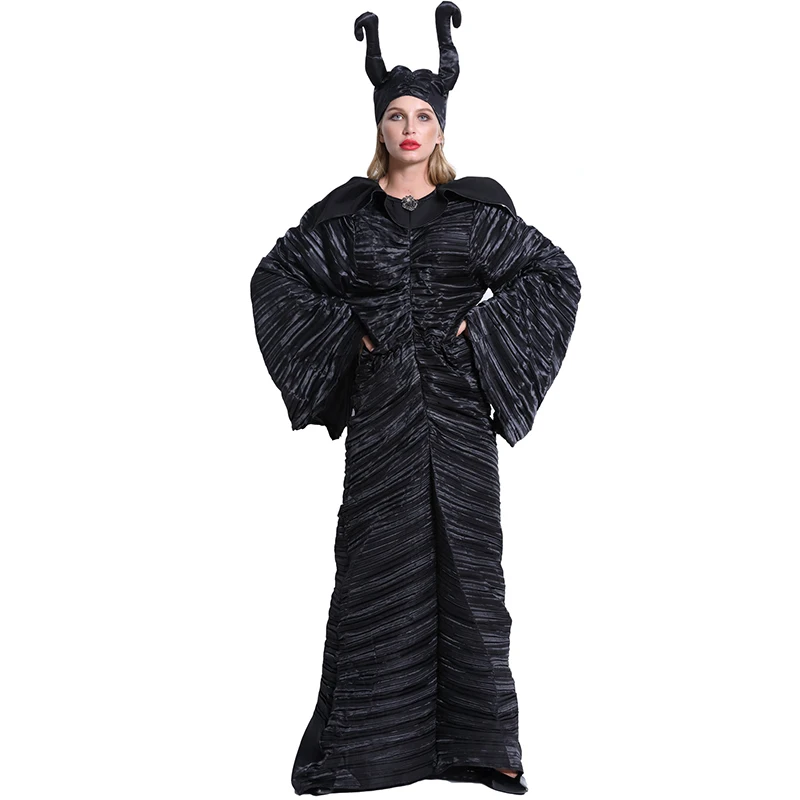 Halloween Witch Costume Dark Witch Queen Dress Gothic Vampire Costume Stepmother Witch Dress Party Show Costume