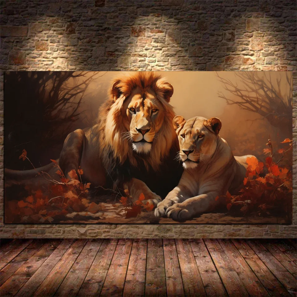 אריה עם ליונית יהלום מלא ליונית רקמה 2024 אריות חדשות באהבה