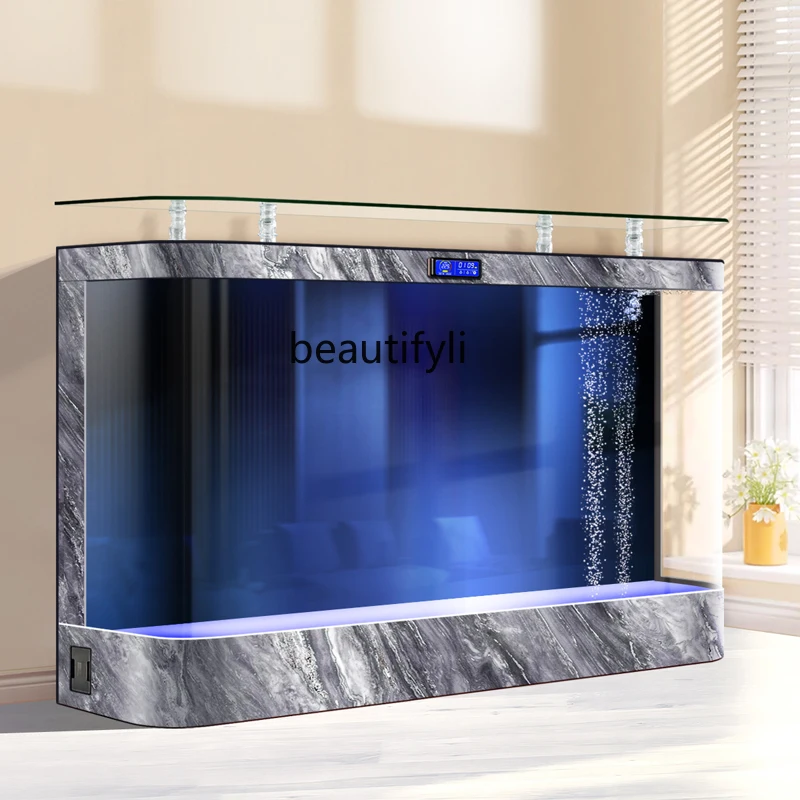 خزان أسماك جديد يصل إلى السقف من الأرض إلى السقف، زجاج حوض السمك مقاوم للانفجار، خزان أسماك استوائي متكامل للأسماك الذهبية