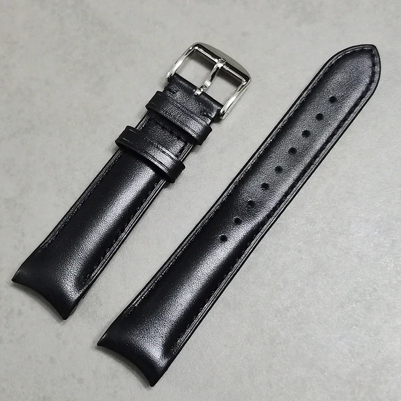 High-Grade Cowhide Genuine Leather Strap 20mm 22mm Arc Curved End Bracelet for Citizen Tissot Omega Seiko Universal Watch Band