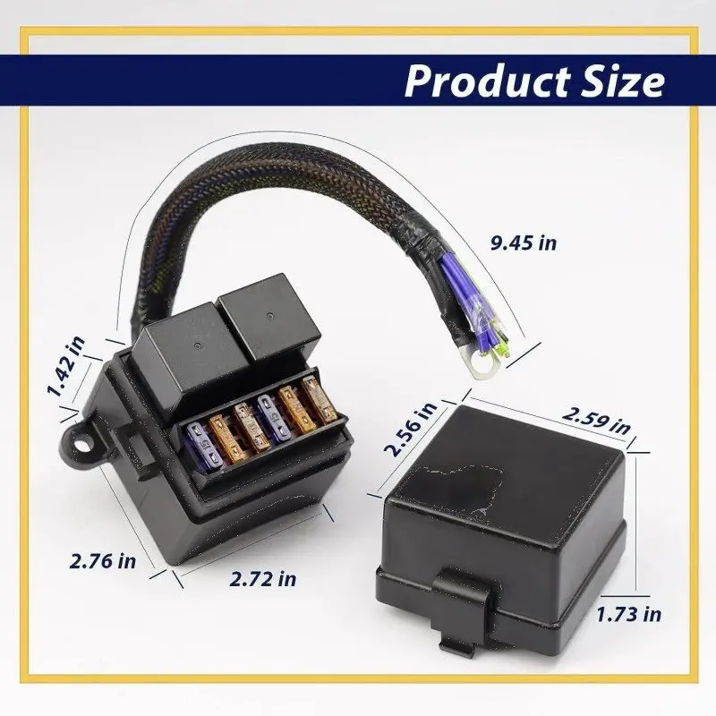 40A 12V 4P Car Relay Box Kit Pre-Wired with 2 Relay Slots And 6 ATC ATO Fuse Holders Auto Electrical Accessory