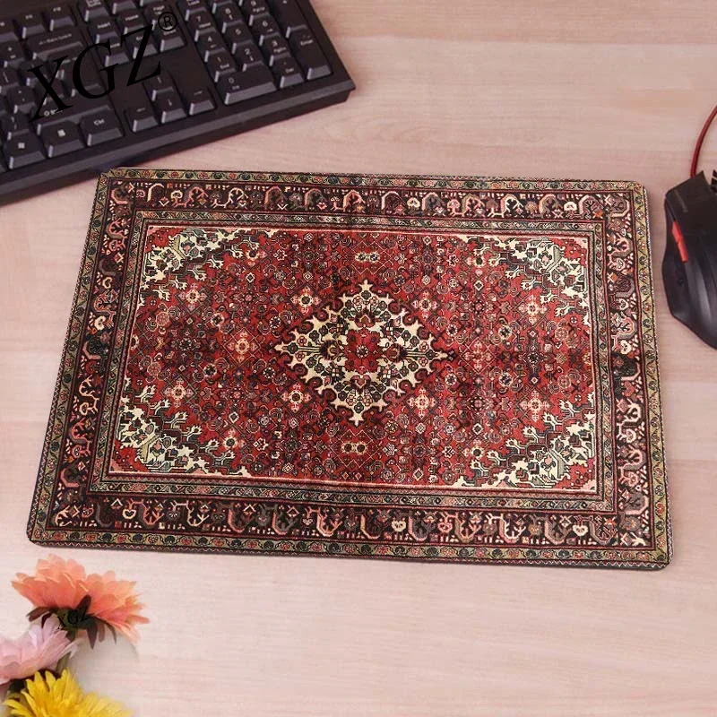 

Persian Rug Mat Mousepad Carpet Pattern laptop PC Mouse Pads Square Home Office Table mats Decor Craft Rubber Decorative