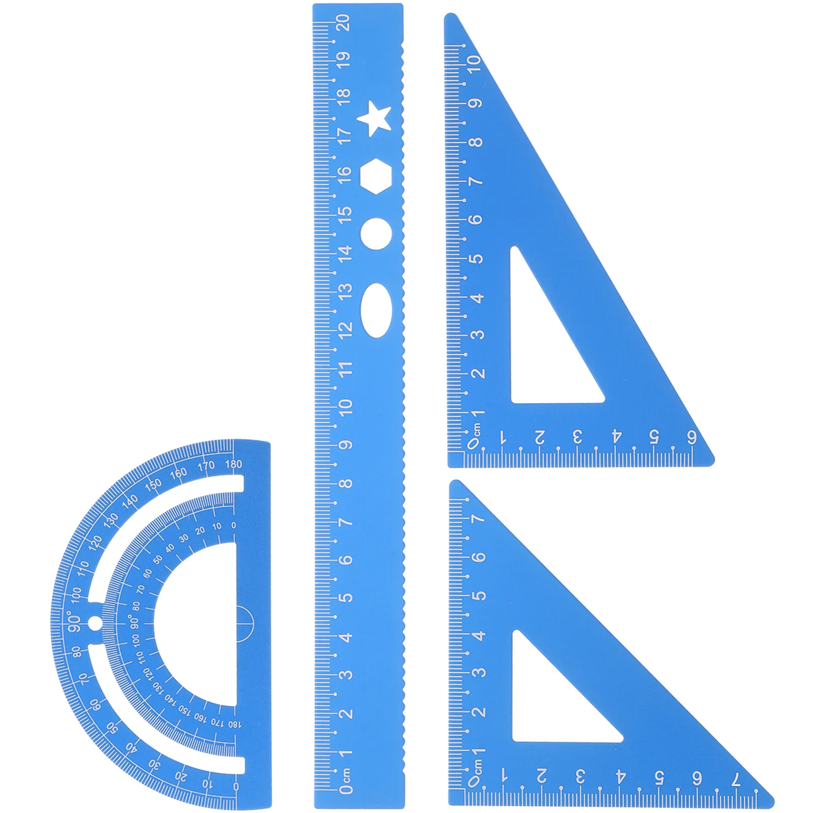 1 صندوق من سبائك الألومنيوم حاكم مجموعة 30 سنتيمتر الرياضيات الهندسة عدة للمدرسة مكتب الرسم أدوات القياس طالب القرطاسية العرض #1