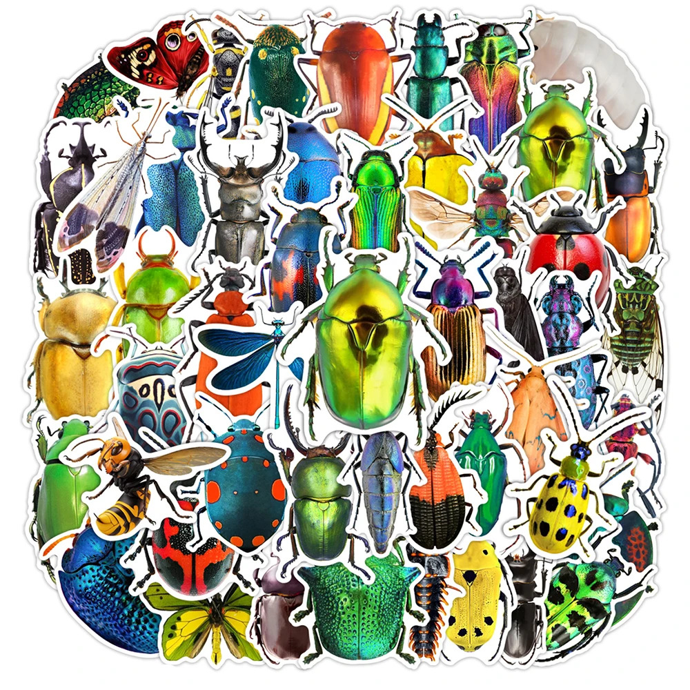 

10/30/50pcs Ladybug Nature Insects Animal Stickers Butterfly Graffiti Sticker Notebook Suitcase Motorcycle Educational Decals