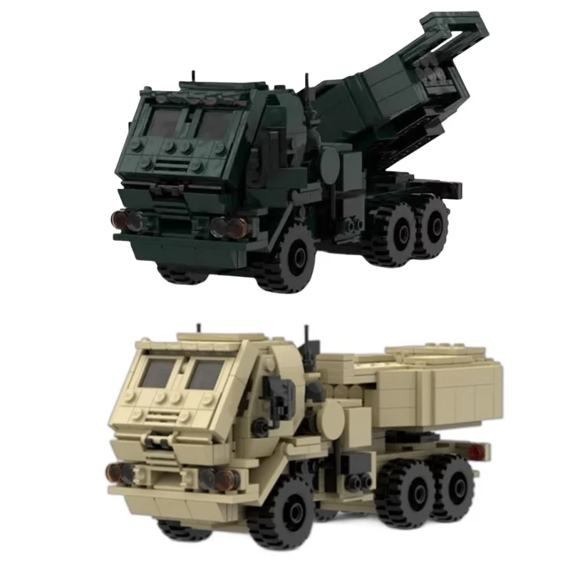 Mliatry US M142 High Mobility Artillery Rocket Building Blocks Army Wheeled Launch Vehicle Mini Tank Car Model Brick Kids Toys