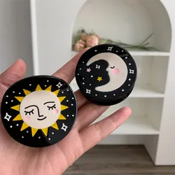 1pc Black Dreamy Star Moon Round Grip Shark Clip Personalized Hair Grab Hair Clip Hair Accessories Women's New Style
