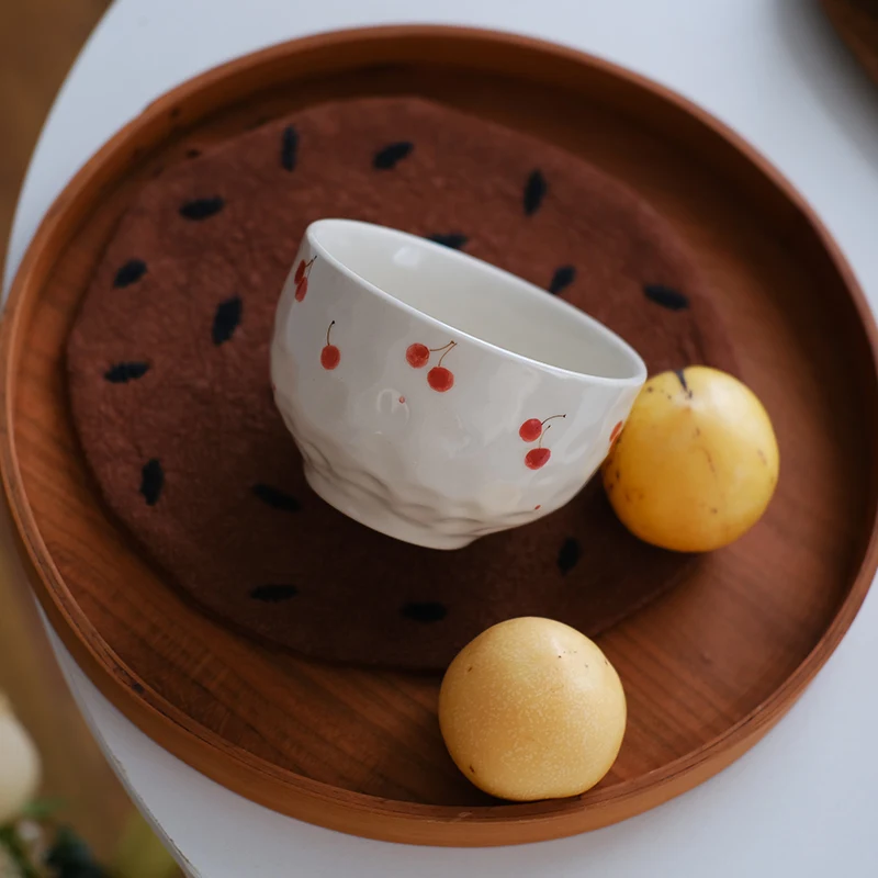 النمط الياباني لطيف نمط وعاء سيراميك Underglaze جولة 4.5 بوصة أطباق الأرز المنزلية عارضة دائم الخزف أدوات المائدة #6