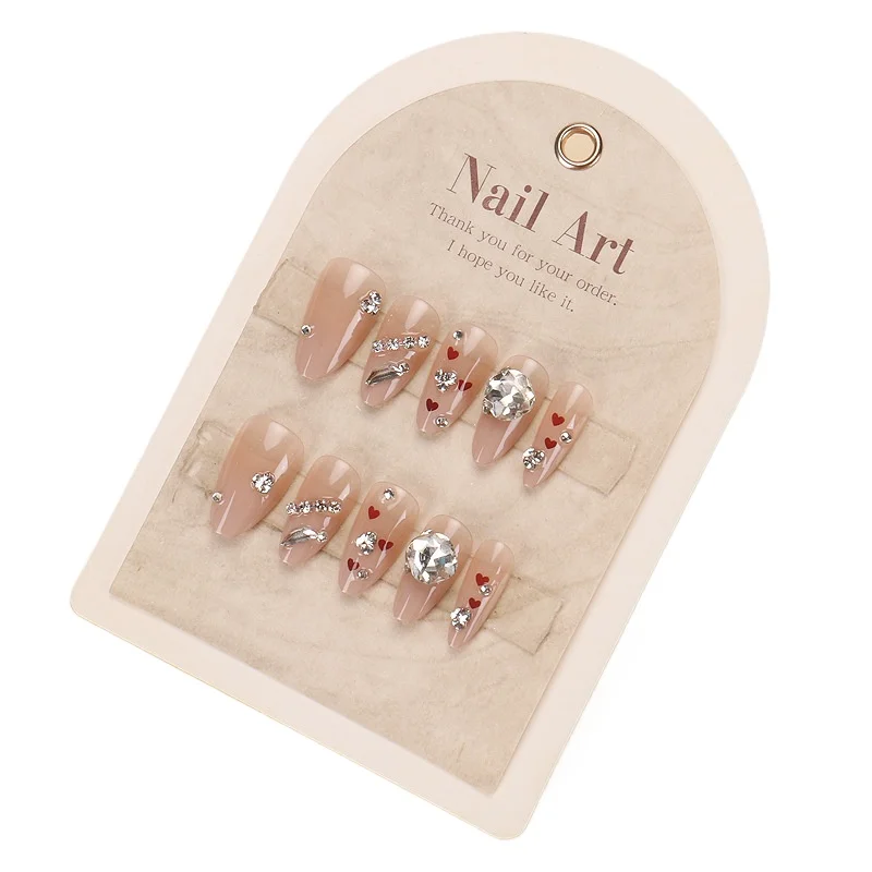 

Wear nail pads with advanced sense, autumn cat's eye flash diamonds, handmade nail pads, removable fake nails.