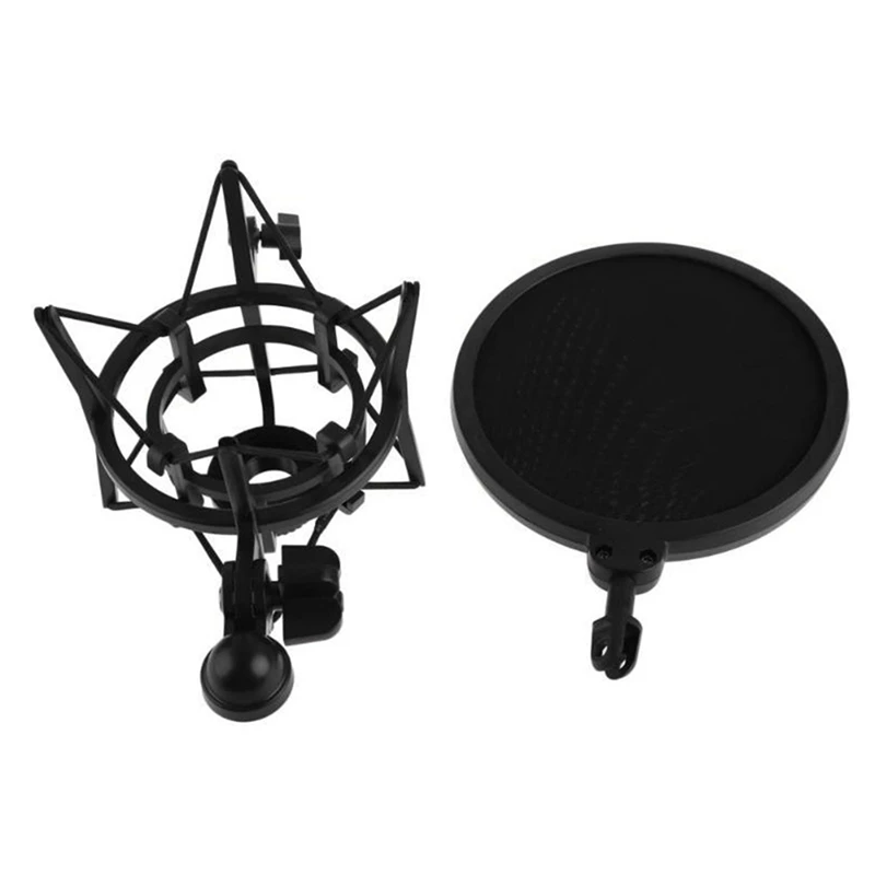 

Professional-Microphone-Shock-Mount-Holder-Adjustable-Studio-Mic-Bracket-With-Shield-Filter-Screen-Studio-Stand Y41A
