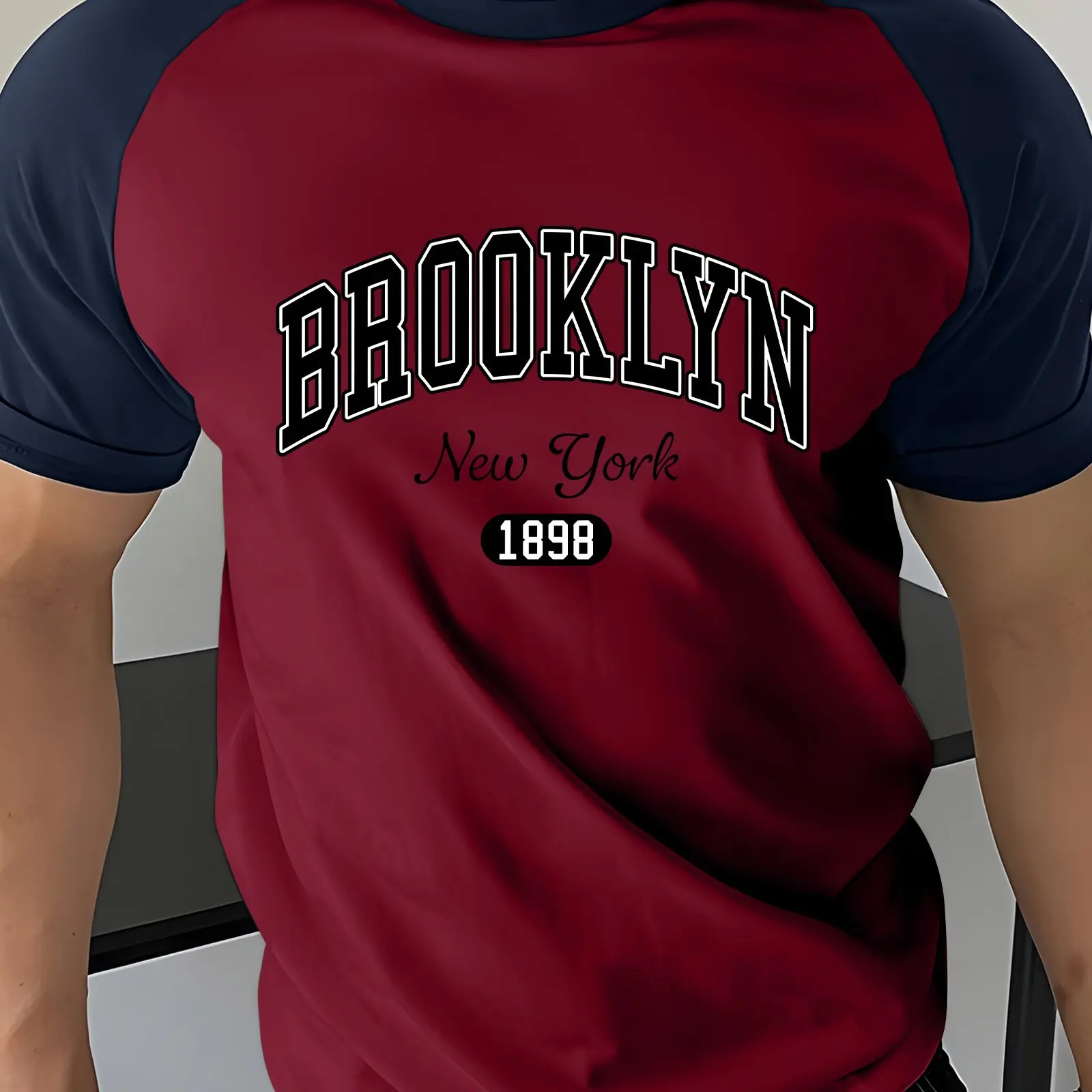 3D New York Letter Printed Men's T-shirt Leisure Fashion O-Neck Short Sleeves Tops Comfortable Breathable Polyester Men Clothing