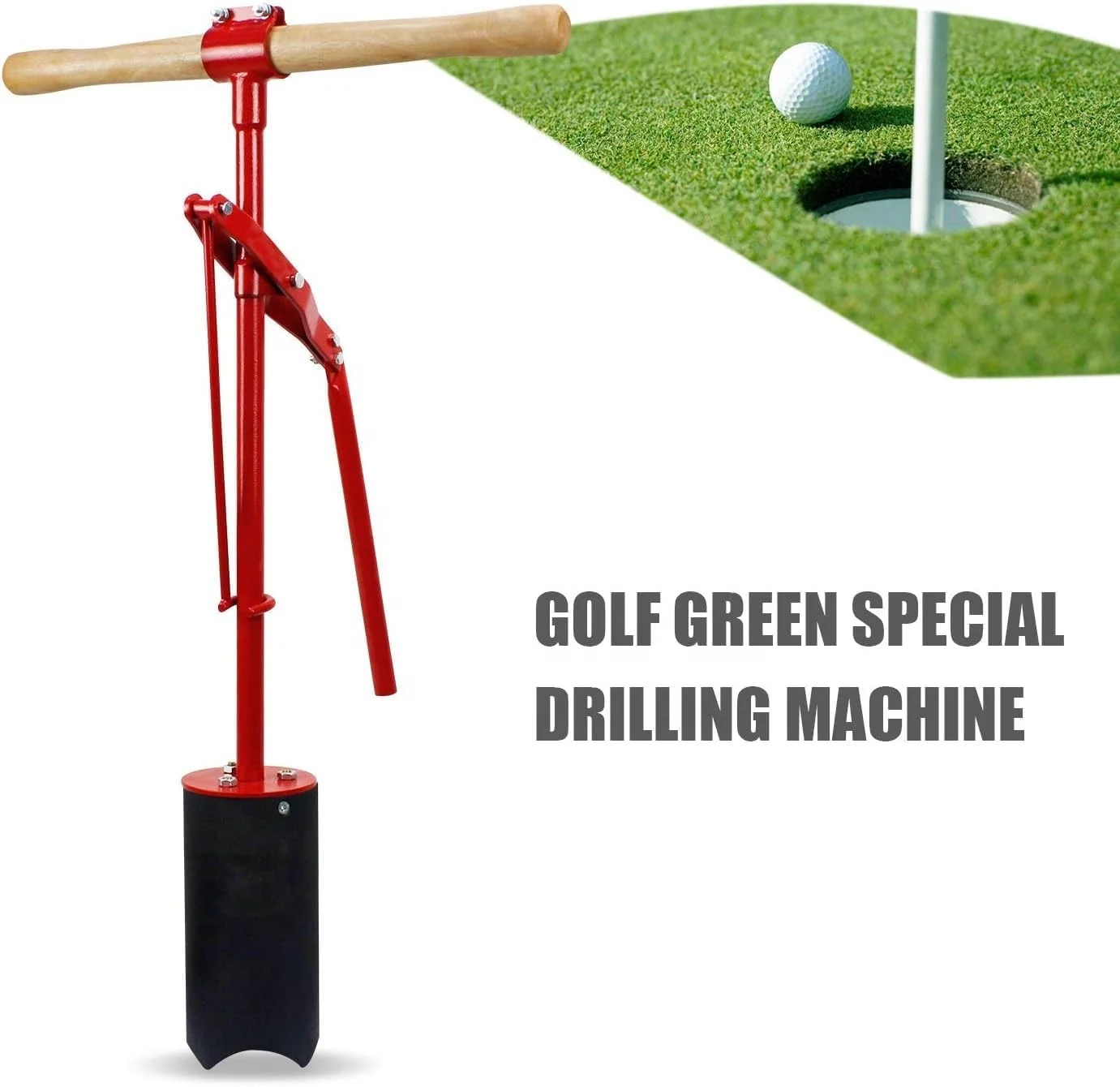 حار بيع عملية يدوية وضع الرافعة الخضراء عمل ثقب القواطع لكمة آلة معدات دورة الغولف #2