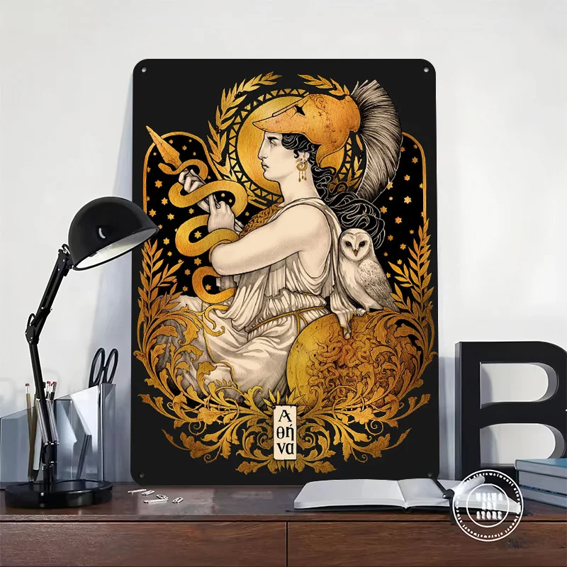 This Is My Take on Pallas Athena Poster Retro 3D Printed Metal Signs Customized Wall Hanging Gift for Living Room Decoration