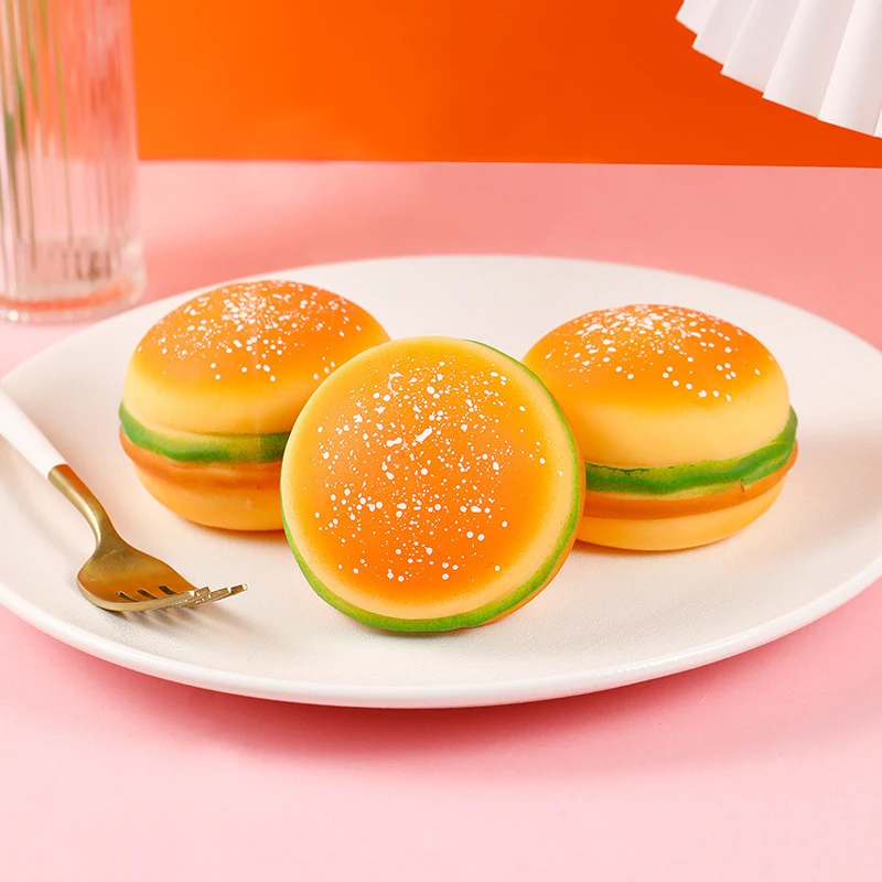 Squishy Hamburger Stress Ball Stress & Anxiety Relief Fidget Toys Pinch Decompression Toy Autism Sensory Toy For Kids Gift New