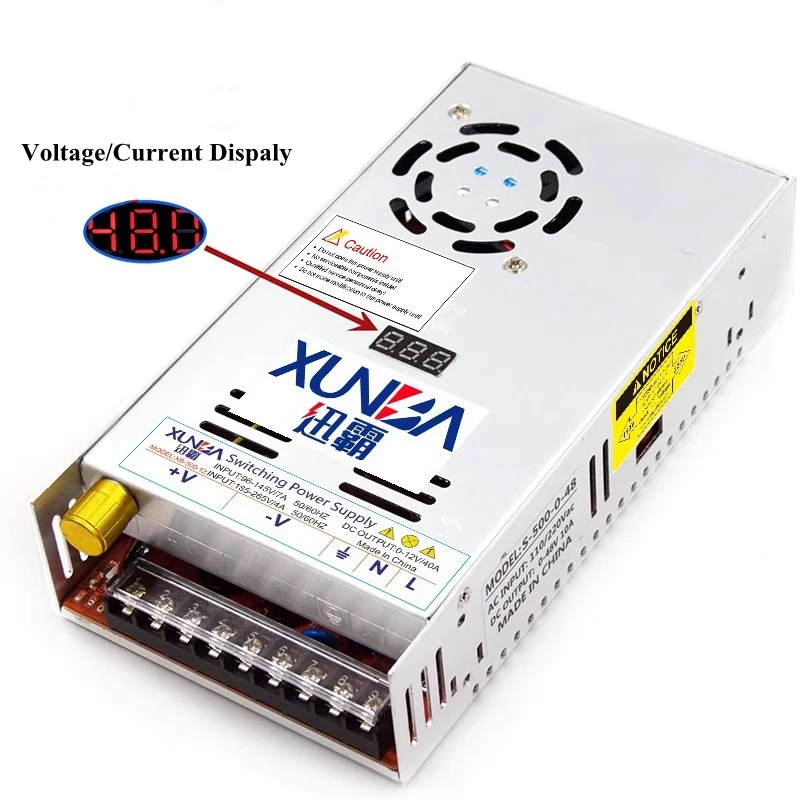 500W Current / Voltage Adjustable Digital Display Switching Power Supply 12V 24V 36V 48V 60V 80V