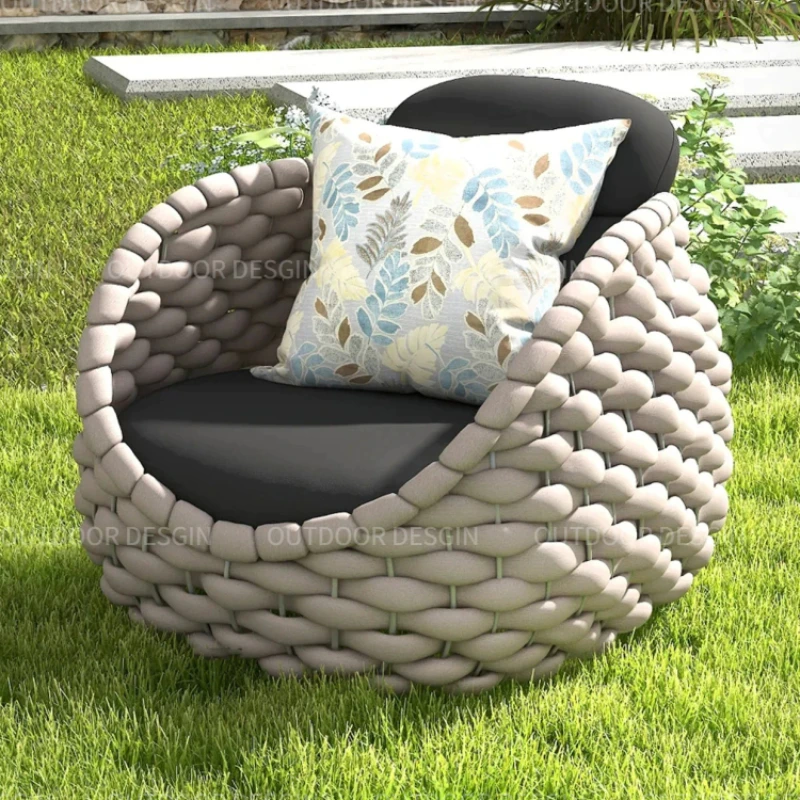 Simple Nordic Rattan Chair Modern Lounge Designer Hotel Rattan Chair Modern Balcony Fauteuil Rotin Space Saving Furniture