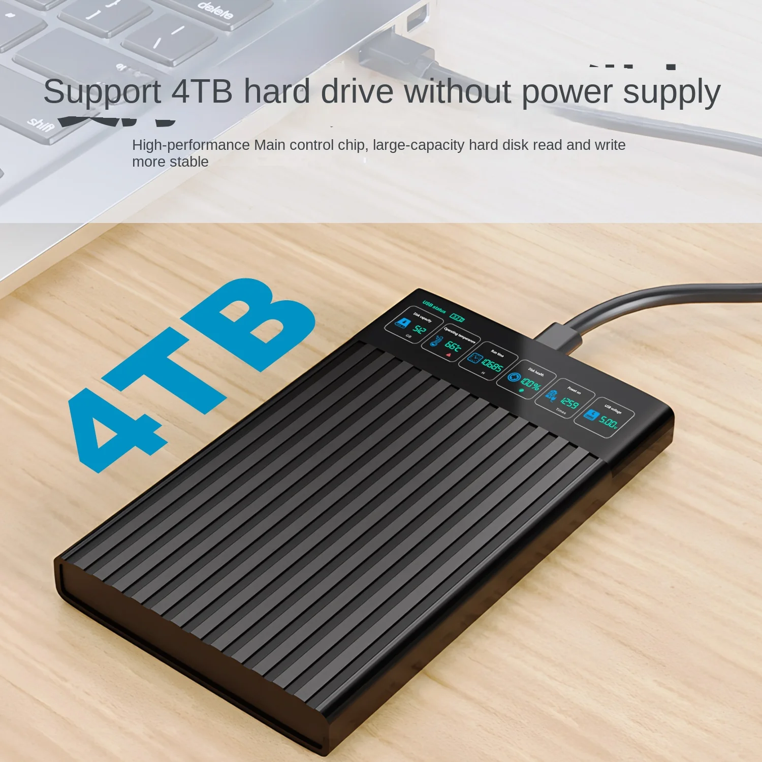 

2.5 Inch HDD Case SATA USB3.1 6Gbps Hard Disk Enclosure with LED Display for PC Disk Storage