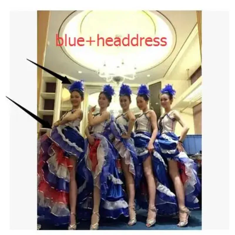 Everbright Store Opening Dance Costume French Cancan Dancing Dress 360 Degree Dancing Dress