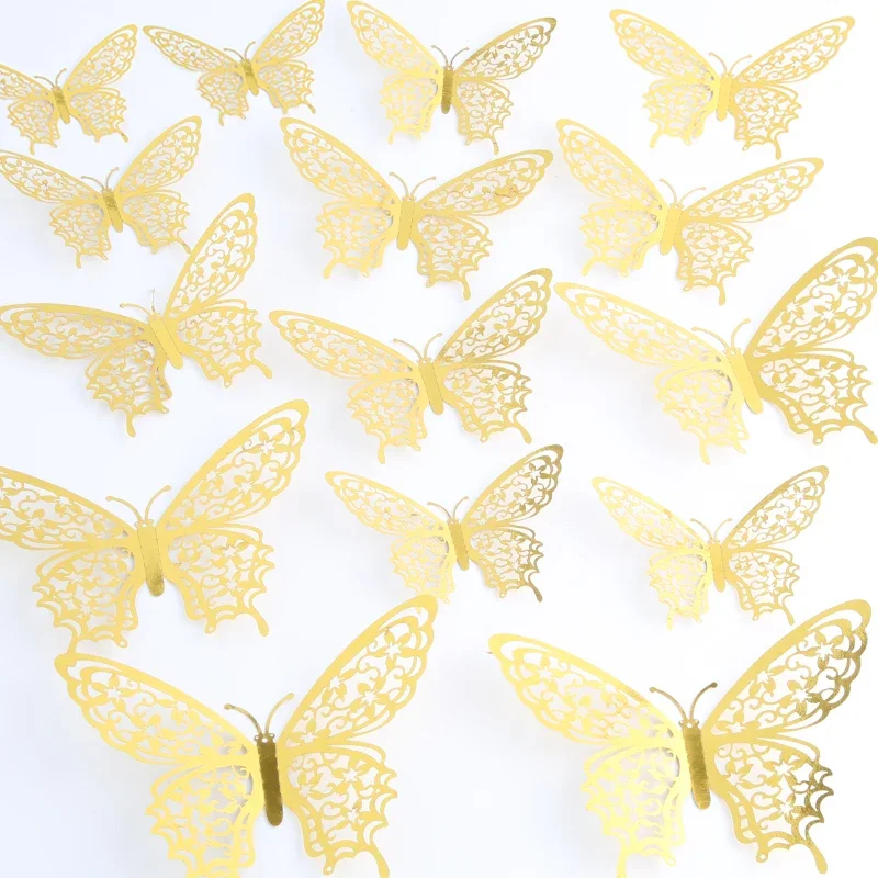 3D Butterfly Decorations Butterfly Stickers Wall Decor Party Birthday Cake Decorations Bedroom Decorations Removable Stickers