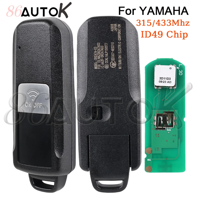 

86 Car Remote Control Key for YAMAHA TMAX530 TMAX560 T-MAX 530/560 2016-2021 Motorcycle ID49 Chip 315/433Mhz Smart Car Key Fobs