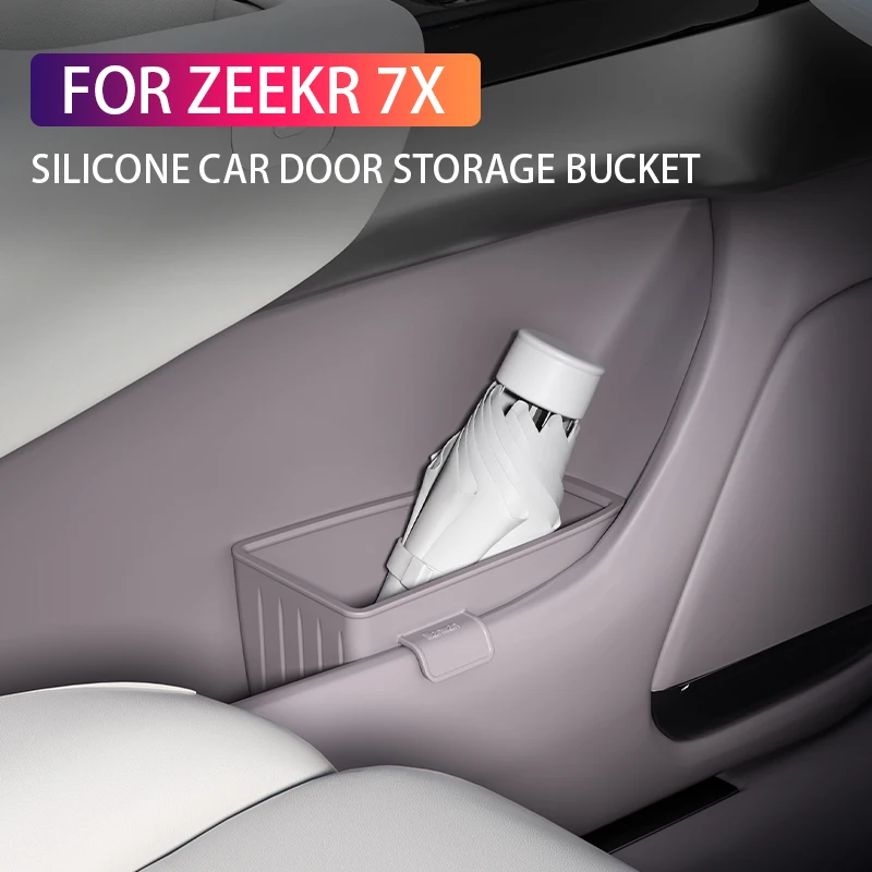 Für ZEEKR 7X Tür lagerung eimer Silikon regenschirm lagerung box Wasserdichte Mülleimer Auto innen zubehör