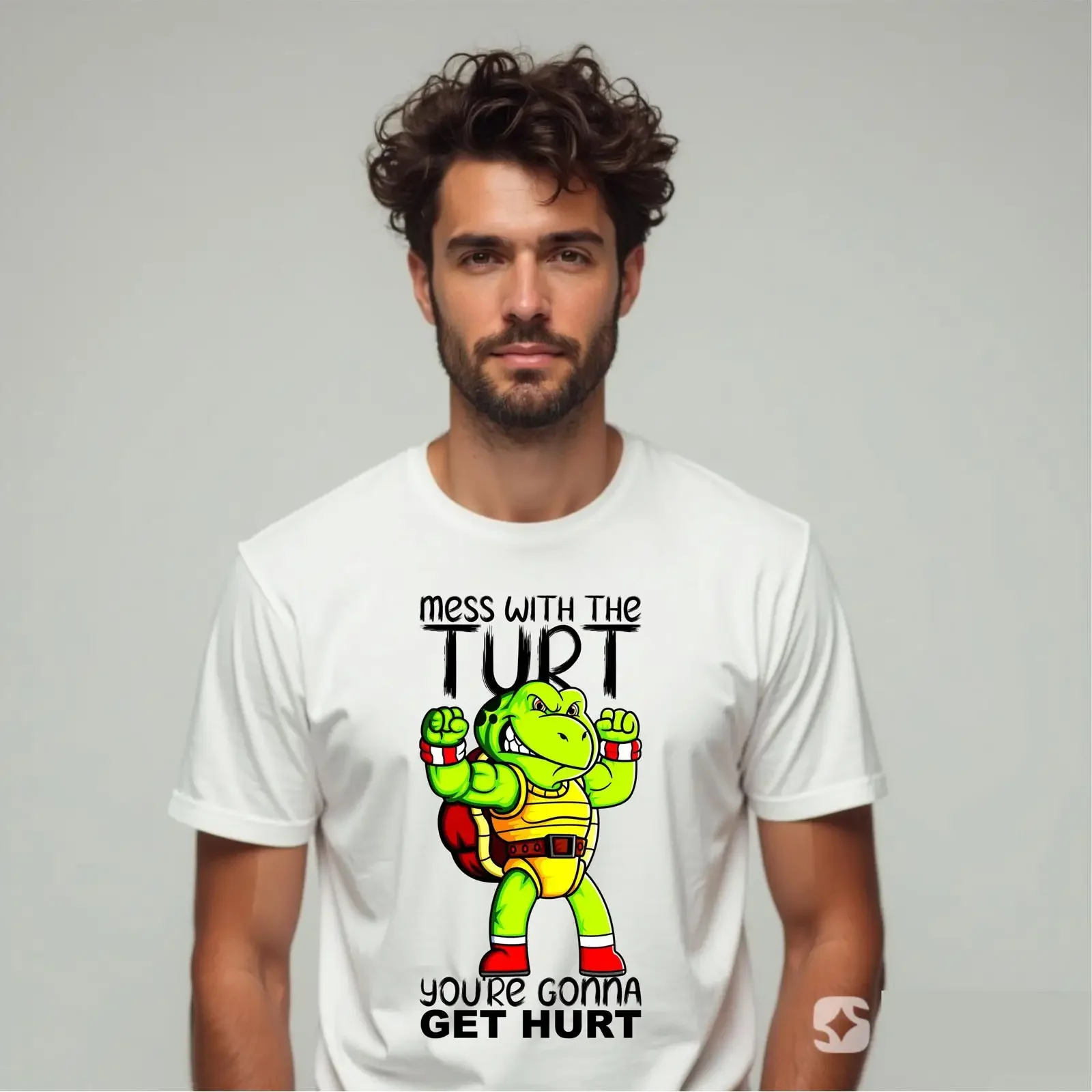 Funny Turtle Meme T Shirt Mess With The Turt You're Gonna Get Hurt Top vintage Washed Soft Slightly Breathable homme Stylish