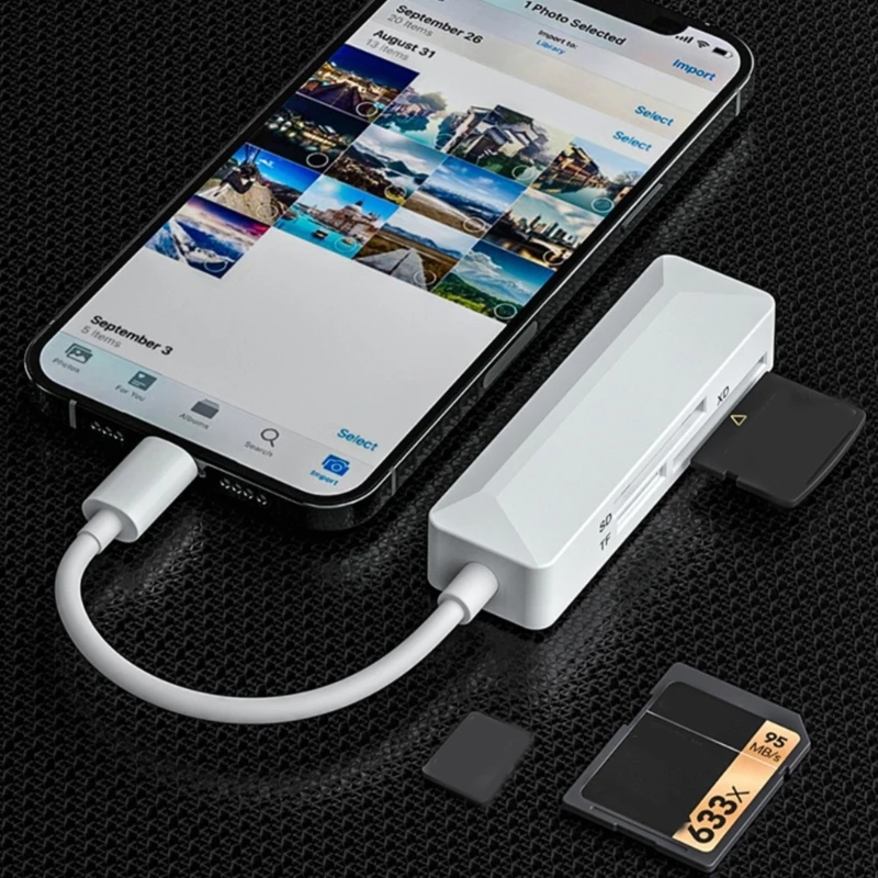 قارئ بطاقة 3 في 1 عالمي XD TFSD قارئ بطاقة USB C عالية السرعة قارئ بطاقة الذاكرة تحويل للهواتف النقالة والكمبيوتر المحمول