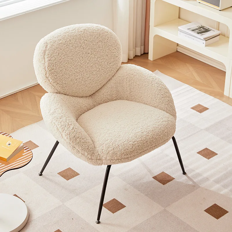 Internet popular light single sofa chair Nordic metal design simple home furniture living room casual lazy chair cream style