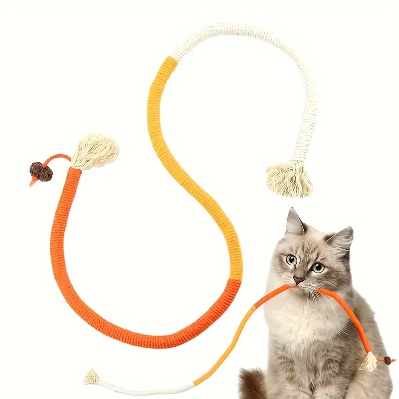 1PC Cat Bite Rope Toy Grinding Teeth Durable Teasing Cat Rope Toy