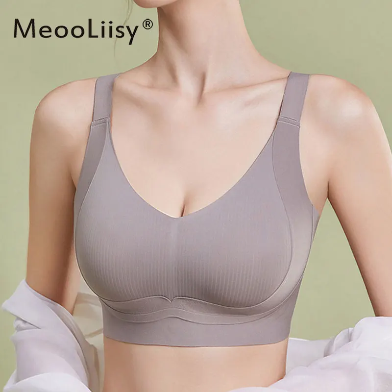

MeooLiisy Plus Size D E Cup Minimizer Bras for Women Full Coverage No Wire Push Up Sports Adjustable Lingerie Brassiere