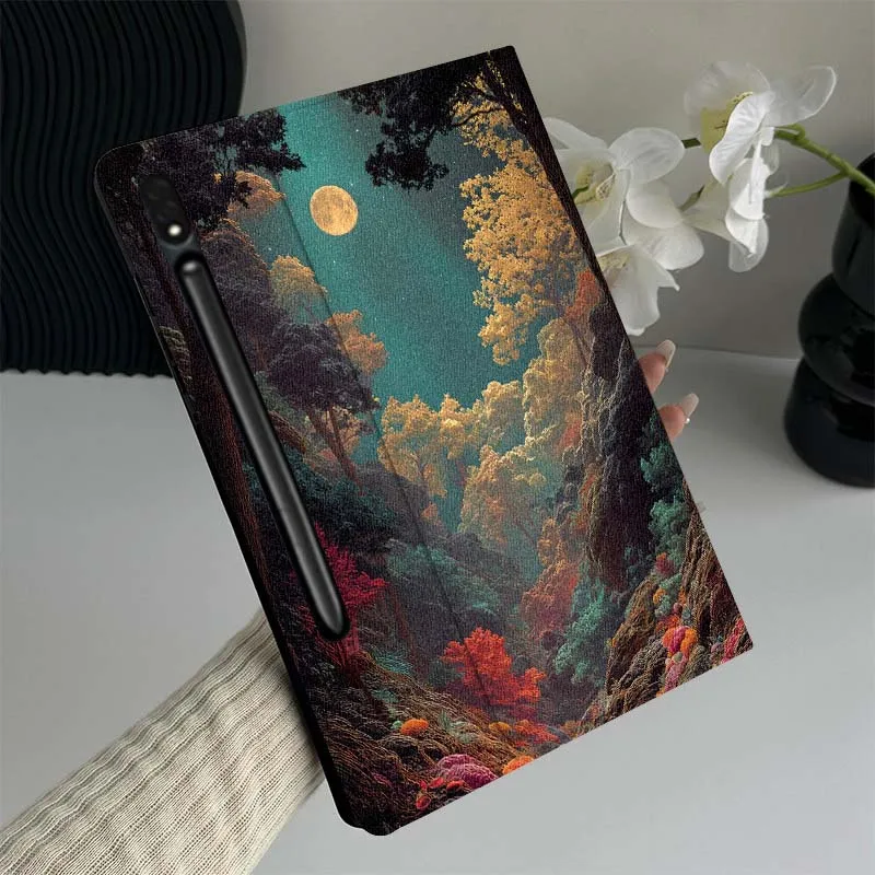 

Чехол для планшета Moonlit Forest Stream View для Samsung Galaxy Tab S7 S8 S9 S10 FE Lite, подарок